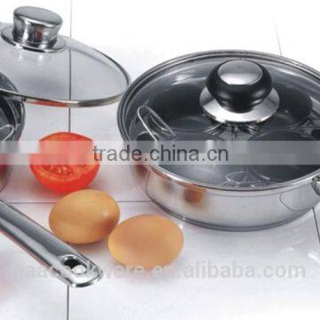 Stainless Steel Egg Poacher With Bakelite handle For Induction Cooker