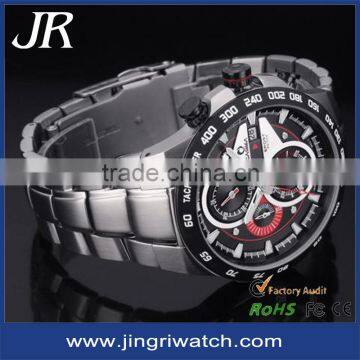 6 Hands Oli-pressed Dial Watches Quartz Stainless Steel Watch Water Resistant Stainless Steel 10atm Water Resistant Watches Men