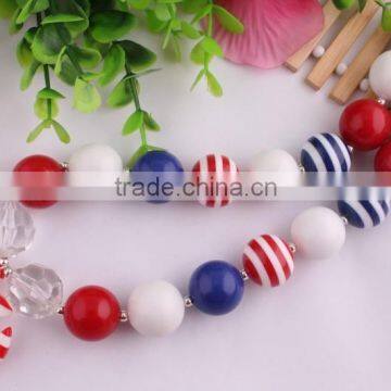 Wholesale hot selling America Independent Day Use Color chunky large chunky acrylic beads necklace