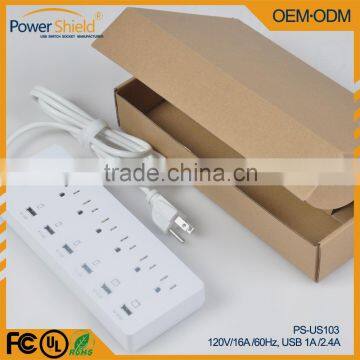 USA/United States / America USB Extension Socket Outlet With Surge Protector 120V 16A photo-5