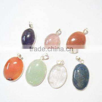 Assorted 925 STERLING silver 925 STAMPED Natural Stone Jewelry Gemstone Pendants WHOLESALE