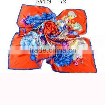 scarf manufacturer 110*110cm digital printed 100% crepe satin pure silk square scarf,turkish style silk hijab scarf turban                        
                                                                                Supplier's Choice