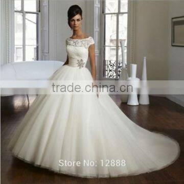 2015 Couture Ball Gown Elegant Wedding Dress Lace Tulle Plus Size Bridal Gowns Custom