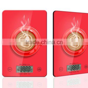 kitchen scales digital display with LCD water transfer print with 3D pictures