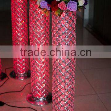 2016 Latest silver crystal pillars for wedding stage decoration ,wedding aisle pillars,decorative wedding pillars (MWS-002)