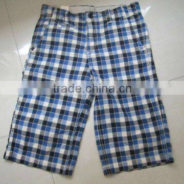 2012 new mens fashion plaid cotton bermuda cargo shorts