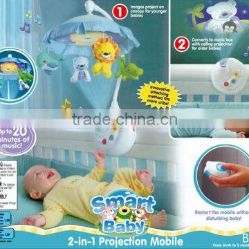 Smart Baby 2-in-1 Projection Mobile Baby bed bell with music