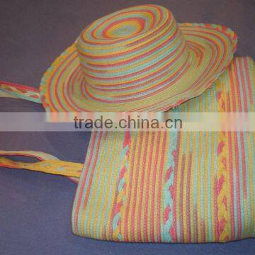 2015 fashion beach bag and hat sets