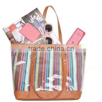 Laminated Zipper Canvas Tote Bag