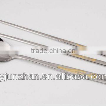 Gold-plated korean chopsticks spoon set made by Junzhan Factory directly