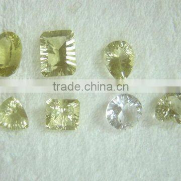 Hot seller golden glass princess cut cabochon gemstone