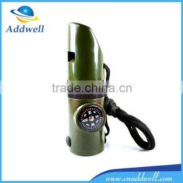 outdoor 7 in 1 multi functional survival emergency training whistle with compass LED light thermometer                        
                                                Quality Choice