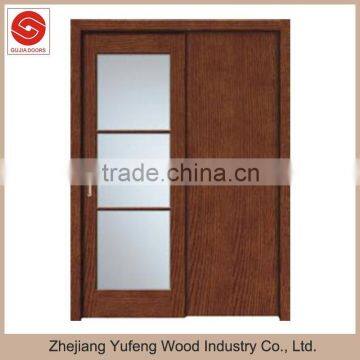 solid mdf modern wood large glass windows double sliding door designs