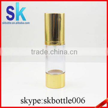 gold cosmetic airless pump bottle 30ml