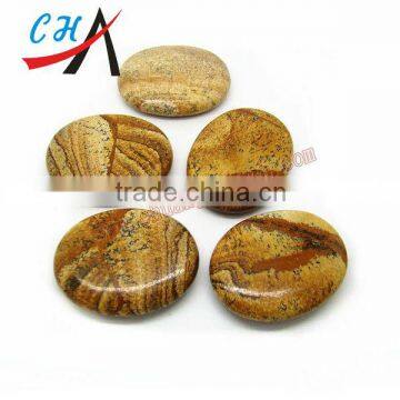 Polished oval shape different material gemstone for decoration