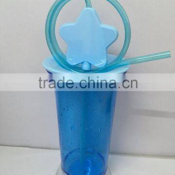 cute water bottle with straw and cartoons