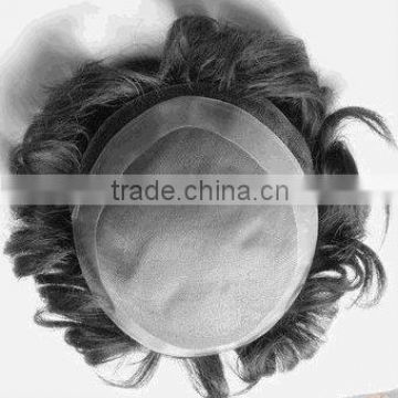 Alibaba China fine mono gray hair wig for men, lace front wig for black man, hair piece toupee