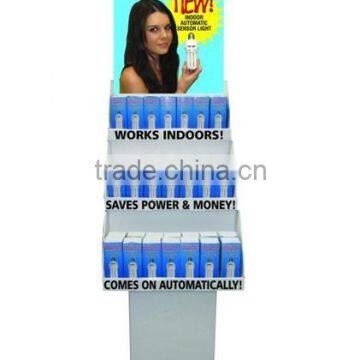 Glossy Printed Cardboard Cosmetic Display Stand , Eco-friendly
