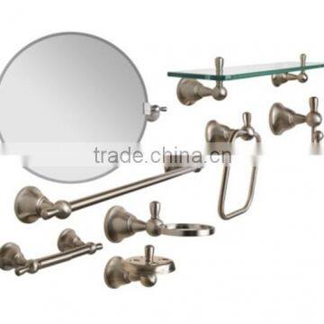 High quality wallmounted brushed nickel modern bathroom accessories sets 9pcs