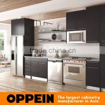 New Design Melamine Finish Cupboard Wood Veneer Kitchen Cabinet