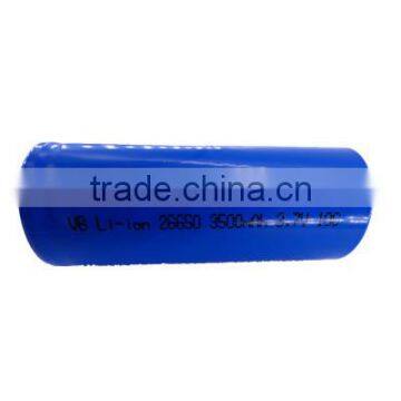 Li-ion 26650 Cylindrical 3.7V 3500mAh Flat Top Rechargeable Battery