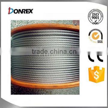 Zinc coated carbon steel wire rope for safe