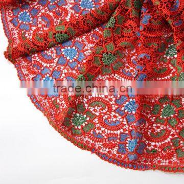 2016 high quality red lace fabric new arrival lace cord cheap wholesale guipure lace