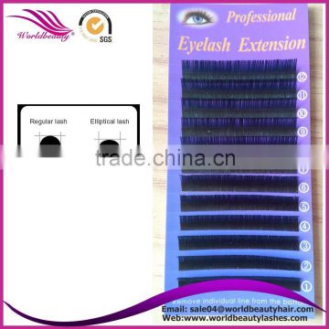 Flat eyelash extension with 0.15 x 0.07, 0.20 x 0.07.