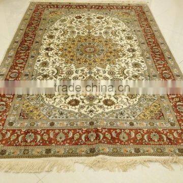 fashion turkish high quality handmade silk carpet hand knotted silk rug carpet