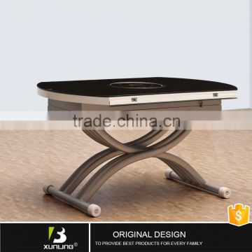 Trendy Adjustable Oval Glass Modern Coffee Table Tea Table