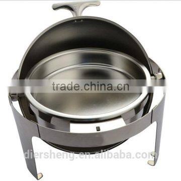 Hot Sale Roundness Stainless Steel Chafing Dish With Roll Top Lid