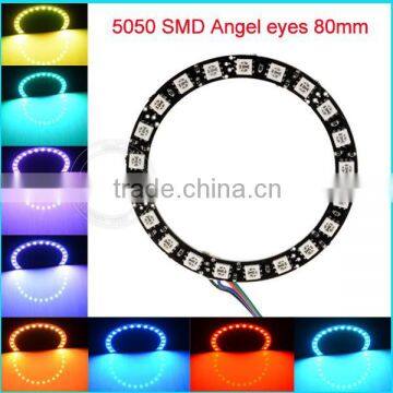 5050 smd 80mm DC12V Black PCB full circle angel eyes for honda fit