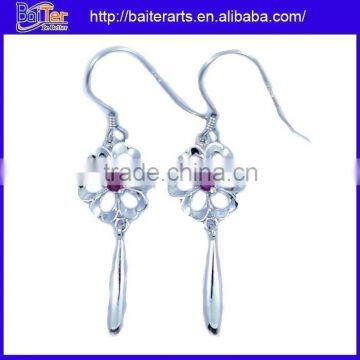 Best Seller ! Wholesale Fashion .925 Sterling Silver Red Real Ruby Earrings photo-6