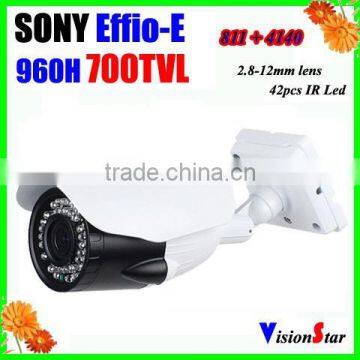 Surveillance video sytem 42pcs ir leds 2.8-12mm varifocal lens with OSD BNC output 700TVL effio-e CCTV Camera