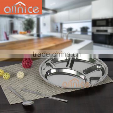 unique design bear type stainless steel round plate/dinner plate