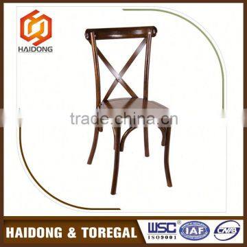 Gold Supplier Promotional Sale Beauty Stacking Wooden Cross Back Chair photo-2