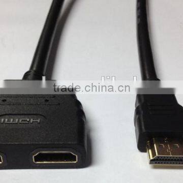 Multiple design customized 2 in 1 HDMI male to 2 female HDMI cable adapter