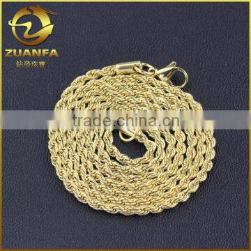 mens gold chain supplier PVD plating stainless steel rope chain