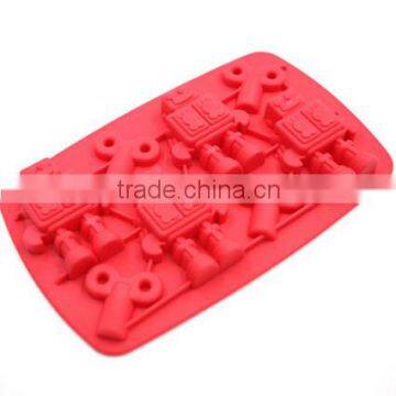 2015 New Design Ice Cream Tools Silicone Robot Chocolate Cake Ice Cream Moulds Summer Ice Tray DIY Mould 19.812.52cm