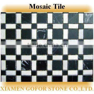 black and white mosaic tiles