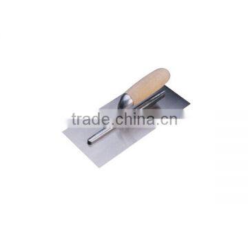 280mm Plastering Trowel With Grooved Banana Wooden Handle, Carbon Steel Normal Polished Blade photo-2
