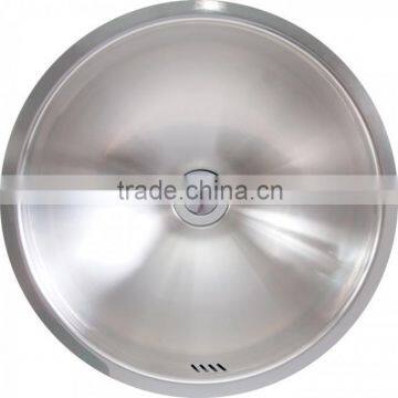 Commercial Double Wall Round Bathroom Vessel Sinks, Stainless Steel Vessel Basin Lavatory Sink for Hotel photo-2