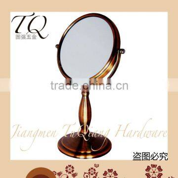 Iron with red bronze antique cosmetic mirror
