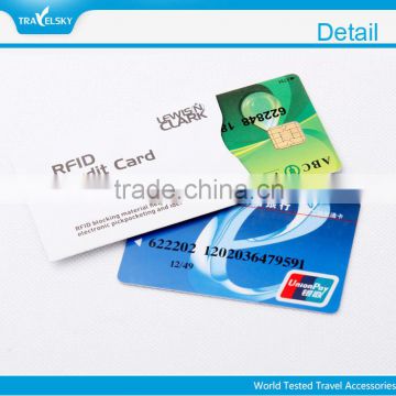 Travel RFID blocking security card sleeve