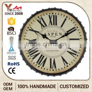 Advantage Price Custom Logo Home Decoration Bottle Cap Shape Sweep Wall Clock