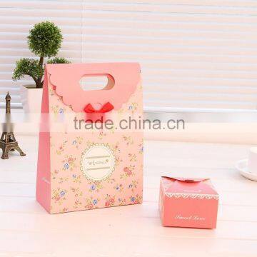 hot selling cute beer pink korean or japanese paper hand bag for gift