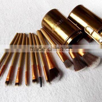 beauty bronze 12pcs woman makeup brush set cylinder kit