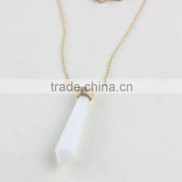 2015 Newest 3rows Natural Opal Stone and Pearl Pendant Necklace photo-6