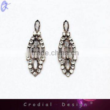 2014 New Product Vintage Jewelry Oversized Leaves Rhinestone Earrings For Women Jewelry