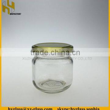 honey glass jar with golden lid 55ml customized